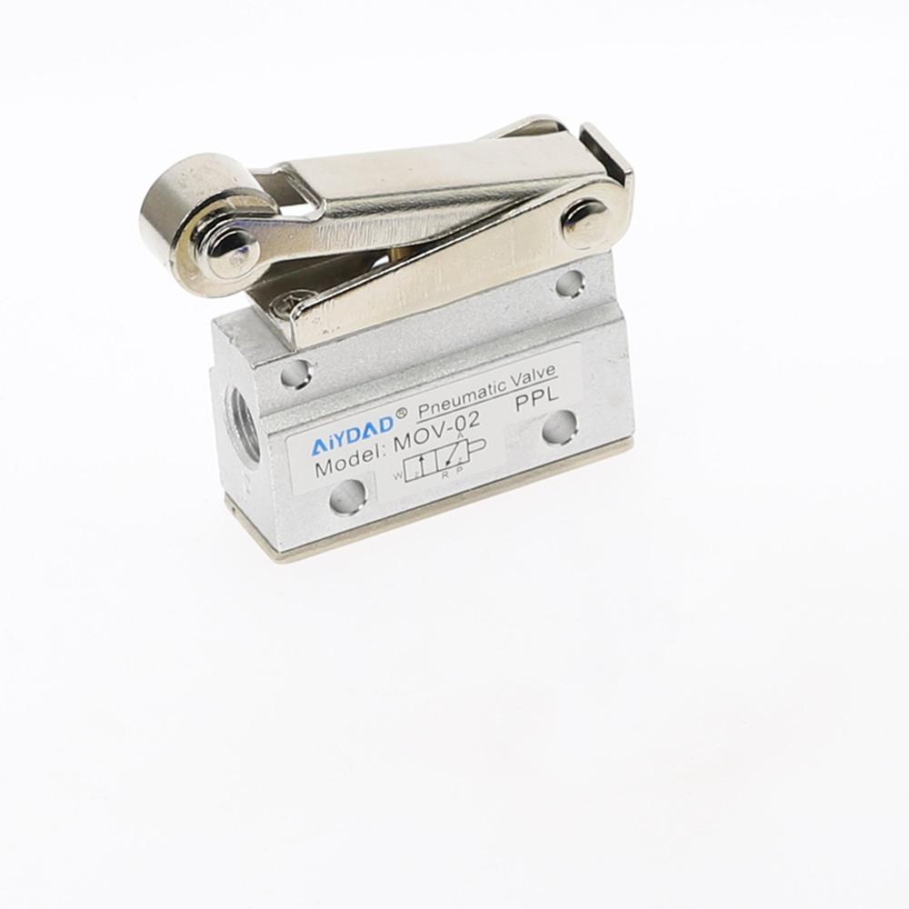 MOV-02 PT 1/8"Female Thread 3 Position 2 Way Pneumatic Mechanical Valve MOV-321 Reversing Valve Roller Hand Manual Valves