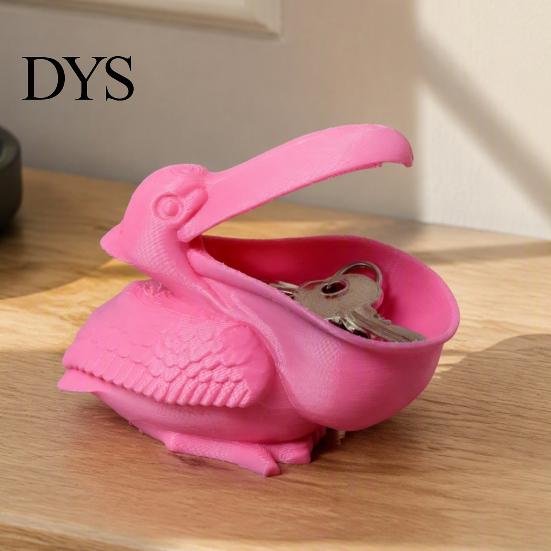 Cute Bird Trinket Tray Pelican Desktop Storage Organizer, Decorative Animal Figurine Container, Eco-friendly Small Item Container PLA Unique