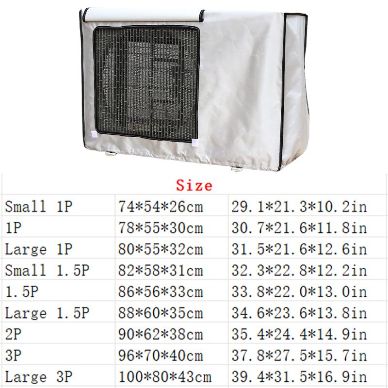 Multi-size Outdoor Air Conditioner Cover Waterproof Dust Cover Anti-Snow Cleaning Bag Rainproof Sun-proof AC Unit Protection