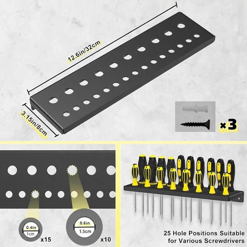 Screwdriver Organizer Wall Mount Tool Storage Rack Screwdriver Pliers Holder Hand Tool Organizer Wall Screwdriver Stand