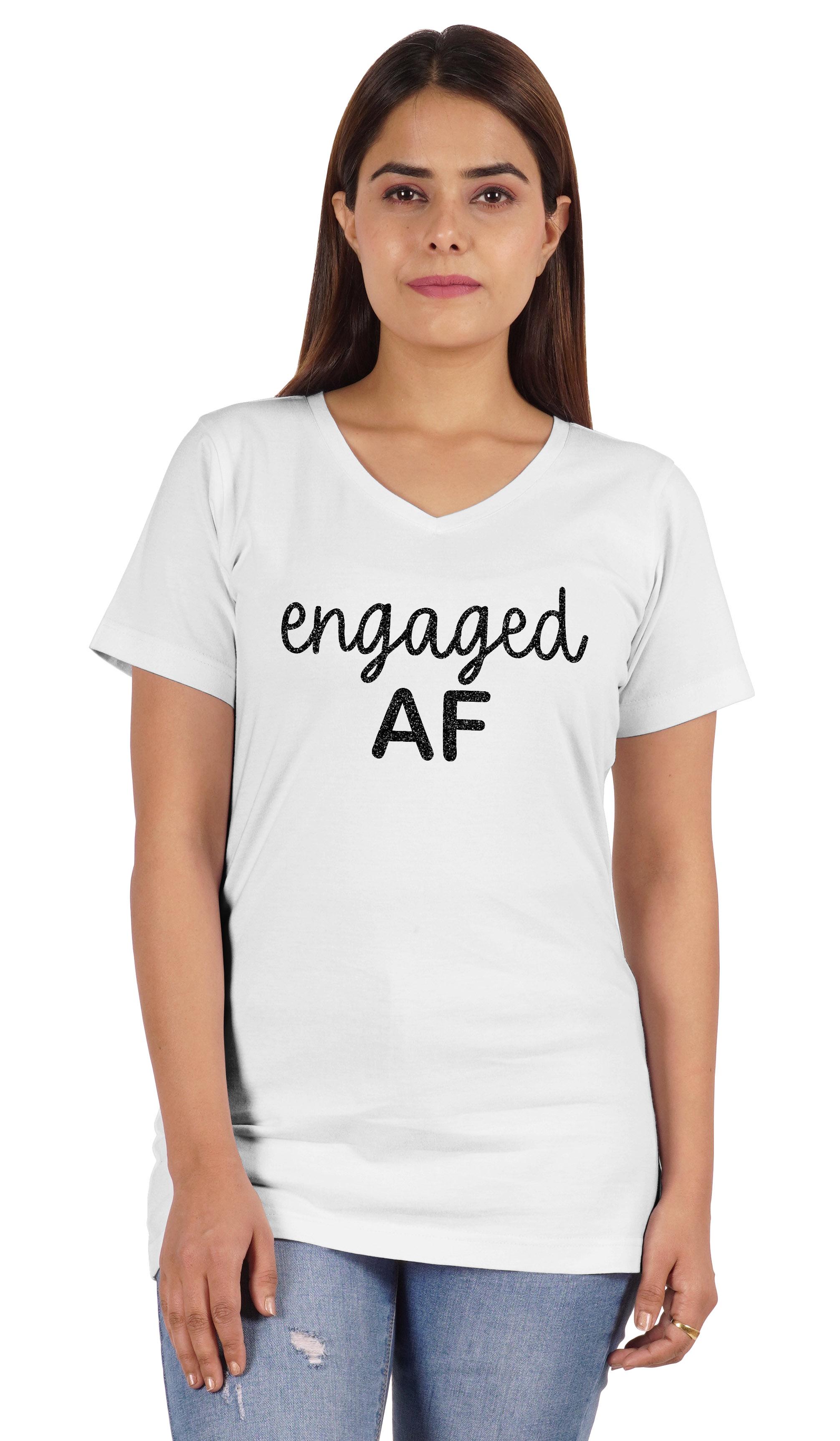 

Inkdotpot Engaged AF Shirt Bride Bachelorette Party Shirts Bridal T-Shirt Wedding XS білий