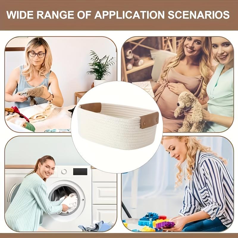 1/2pcs Versatile Open Storage Box with a Leather Handle,Suitable for Use in Children's Room,Gift Baskets,Tabletop Storage Basket