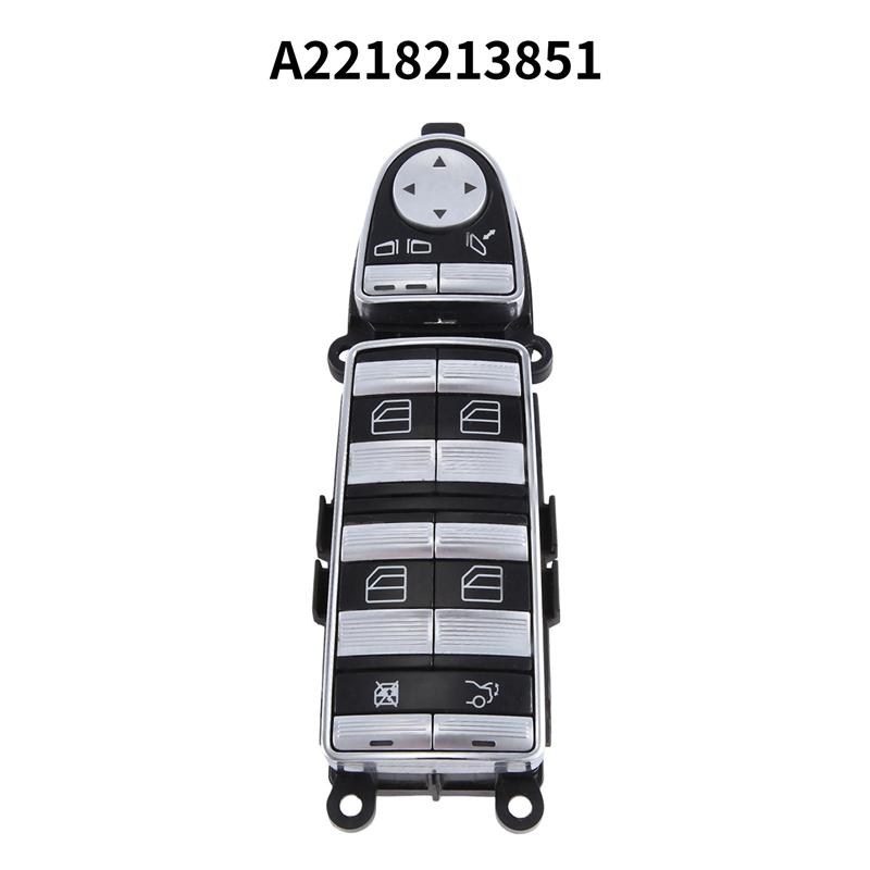 A2218213851 Car Left Driver P-Fold Window Switch Black For MERCEDES Benz S450 S550 S600 S63 (W221) 2007-2009-A87Q