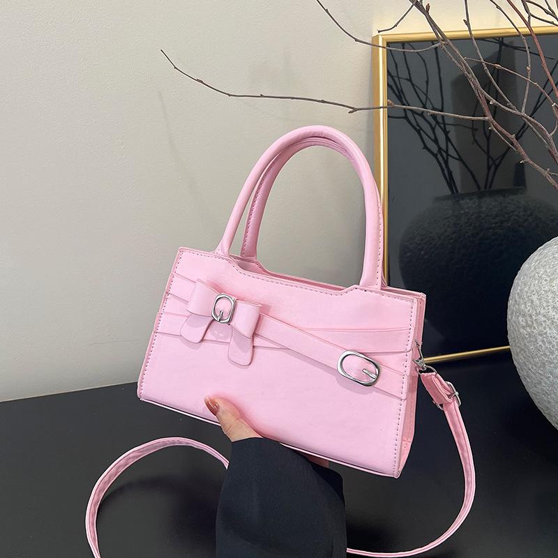 2025 Spring and Summer New Textured Handbag Feeling High Value Women's Shoulder Messenger Bag Foreign Style Small Square Bag Women's Bag