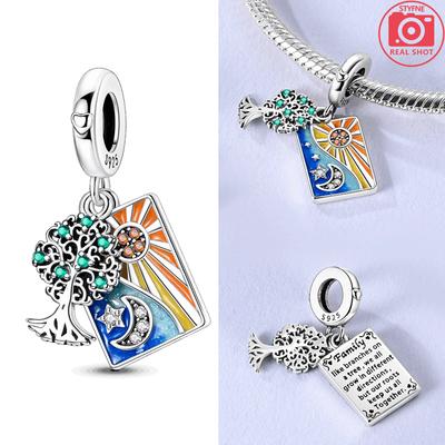 Charms Plata Life Tree Moon Star Sun Pendants Beads Fit Original Bracelets Charms For Women Jewelry Diy Making Gifts