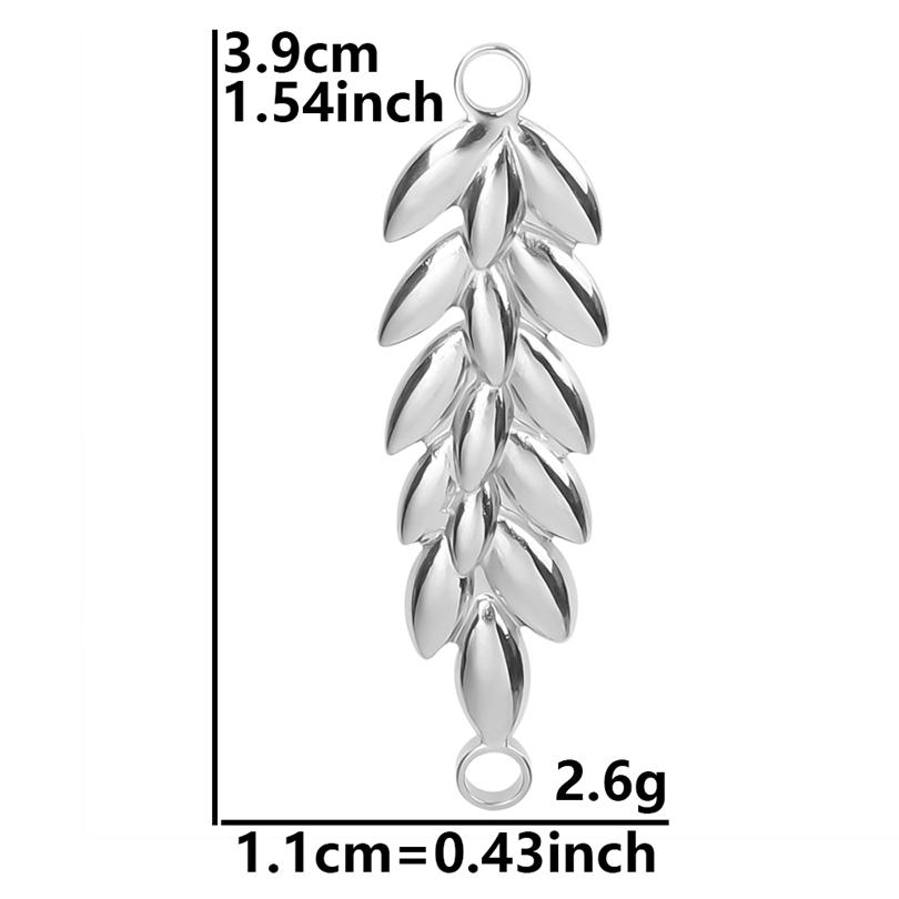 5pcs Plant Charm Ear Of Wheat Tree Leaf Stainless Steel Pendants For Jewelry Making Supplies Ginkgo Leaf DIY Earrings Bracelets