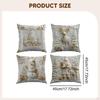 4Pcs Christmas Pillow Covers Cushion White Zippered Cases Xmas Decoration for Home