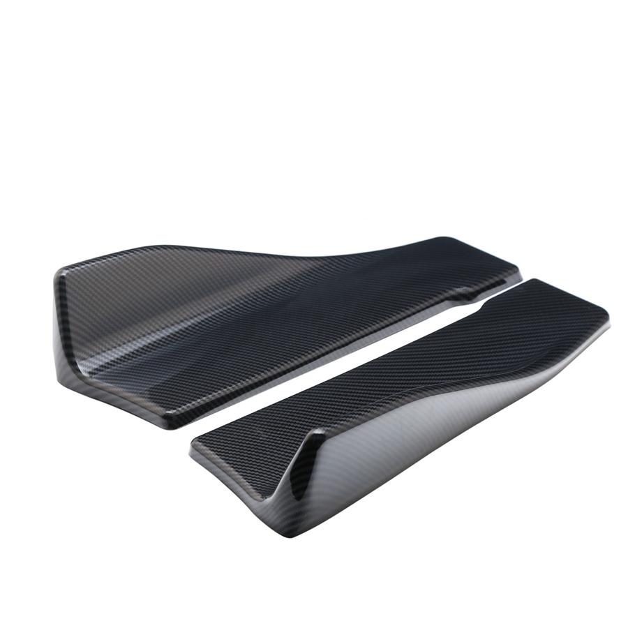 2 Pcs Carbon Fiber Color Car Bumper Spoiler Rear Splitter Diffuser Lip Universal