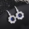 Xiaomi Huitan Elegant Blue Flower Drop Earrings for Women Wedding Party Luxury Trendy Female Earrings Fancy Gift Fashion Jewelry