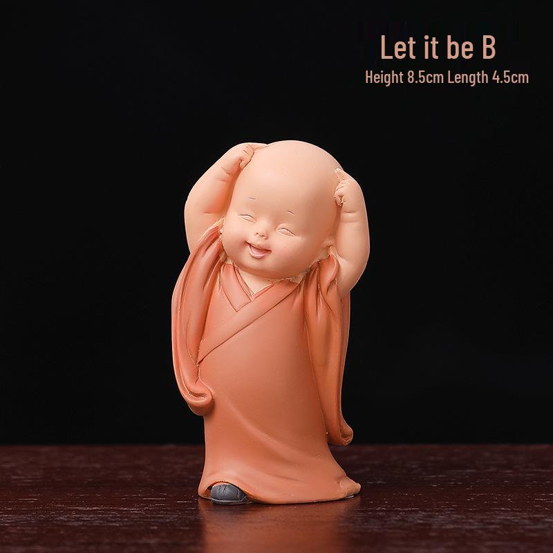 Handmade Cute Little Monk Resin Ornaments for Desktop Decoration