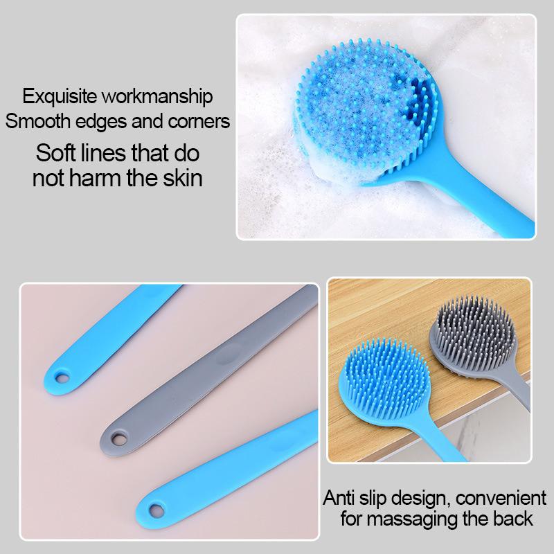 Silicone Shower Brush Body Exfoliating Dry Brushing Bathroom Back Bath Brush for Shower Brush for The Back