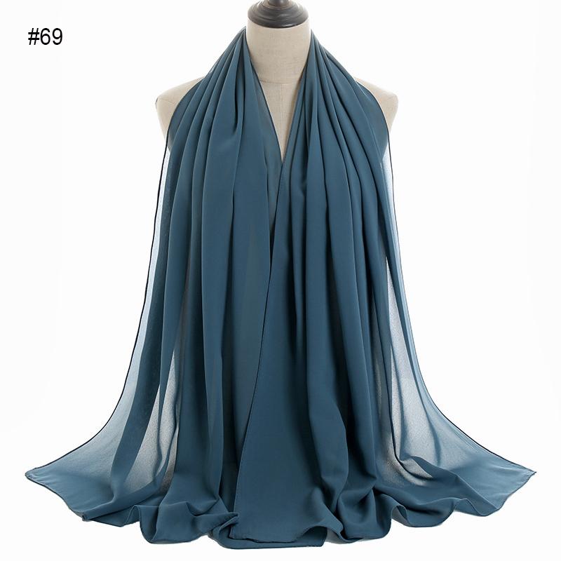 Good Stitching Muslim Chiffon Hijabs for Women Solid Chiffon Shawl Scarf Head Wraps Foulard Femme Hijab Scarves Muslim Turban