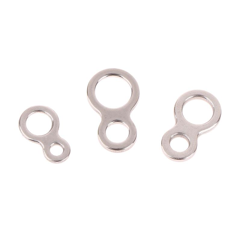 10Pcs Stainless Steel Fishing Jig 8 Figure Rings Fishing Solid Ring Fishing Lure Assist Hook Terminal Lures Pin Connector