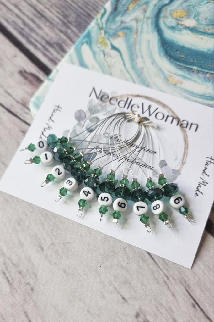 Handmade Knitting Markers Set – 10 Decorative Stitch Rings