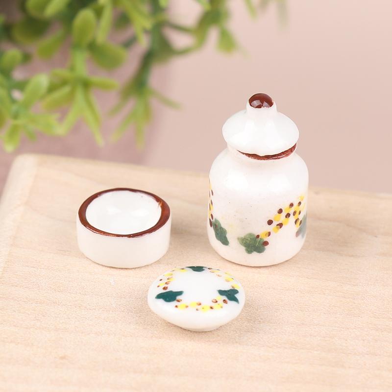 1Setul 1:12 Păpușă Miniatură Ceramică Cutie Condimente Borcan Depozitare Model Bucătărie Decor Jucărie Accesorii Casă de Păpuși