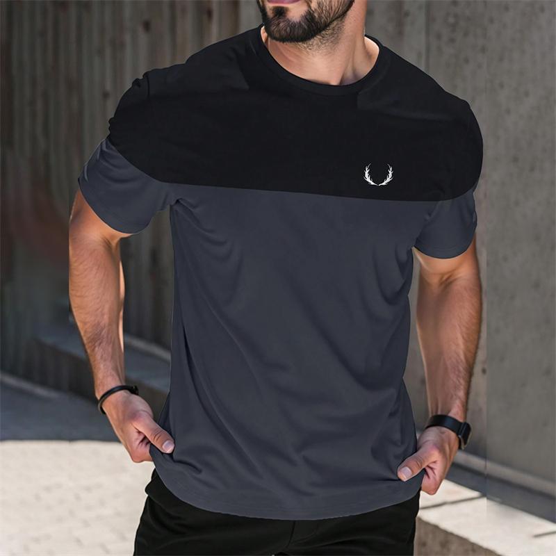Neue Einfache Kontrastfarben T-Shirts Für Männer Mode Sommer Kurzarm 3D Gedruckte T-Shirts Lässig Locker Tägliche Kleidung Tees