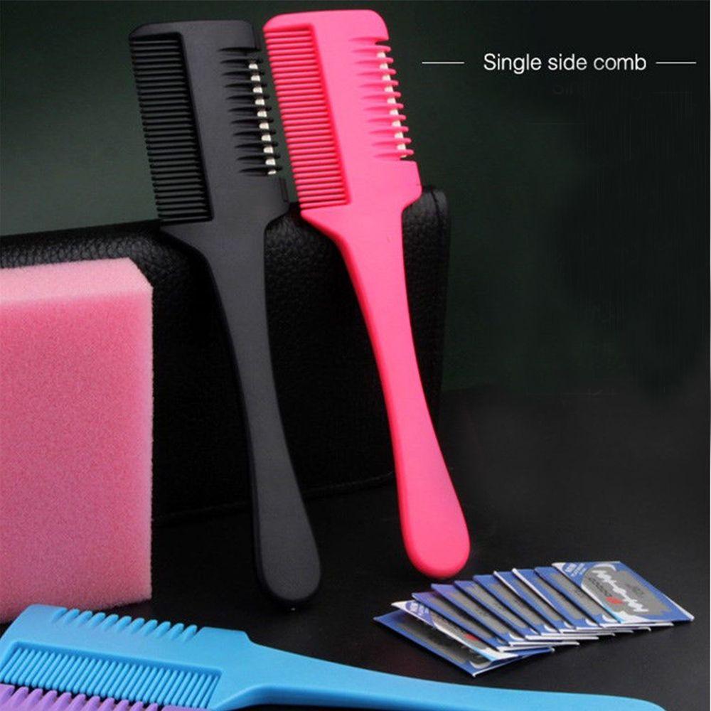 Salon Trimming Hair Cutting Comb Hair Trimmer with Razor Blades Hairdressing Tool Thinning Comb