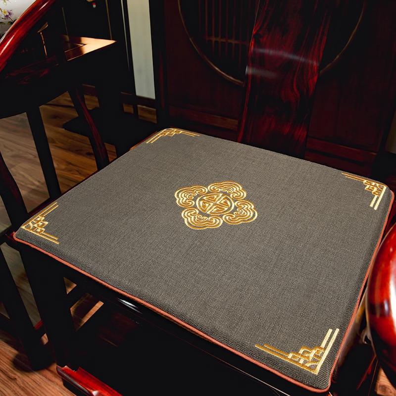 Red Sandalwood Dining Chair Cushion - Thickened Autumn/Winter Pad for New Chinese Style Solid Wood Chair