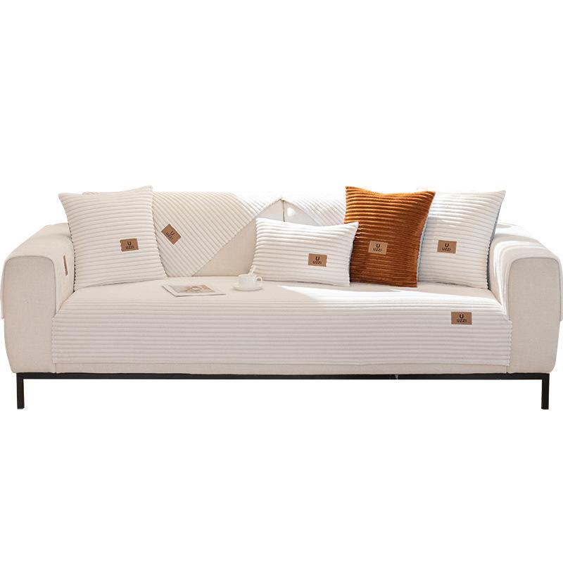 Sofa Cushion Winter Thickened Fleece Non-Slip Simple Modern Cushion Sofa Cover Cover Towel Flannel