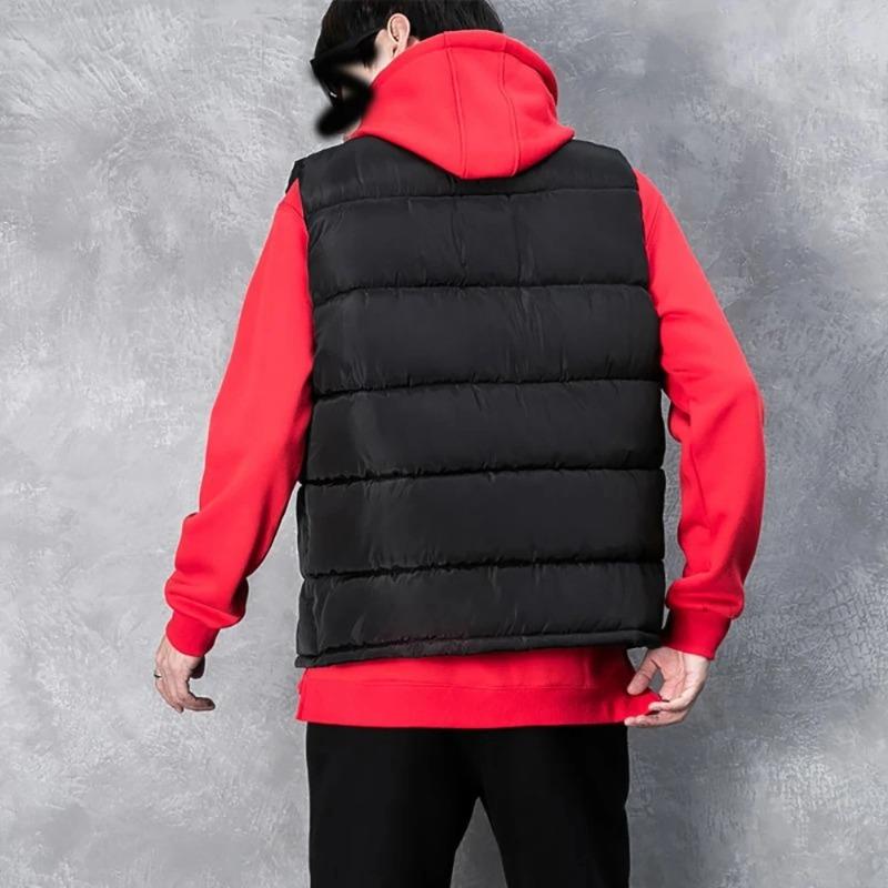 White Vest Jacket Men Slim Fit Stand Collar Sleeveless Puffer Jackets Spring Autumn Casual Waistcoat Men Warm Coat Trends
