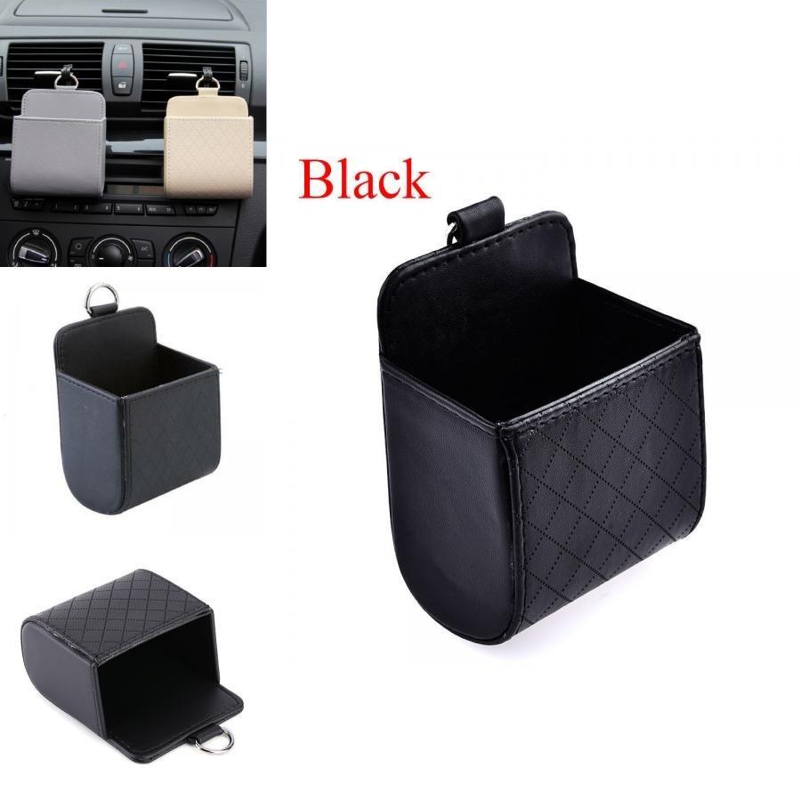 Leather Car Air Vent Storage Bag Creative Cartoon Multifunctional Phone Coin Organizer Box