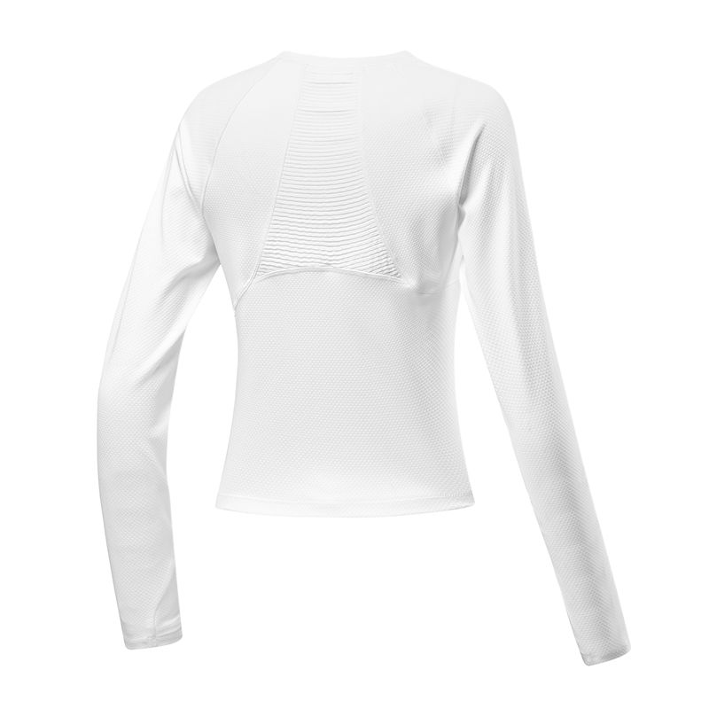 SAUCONY Camiseta Feminina de Manga Longa com Gola Redonda e Cor Sólida SC1230136A-WT02