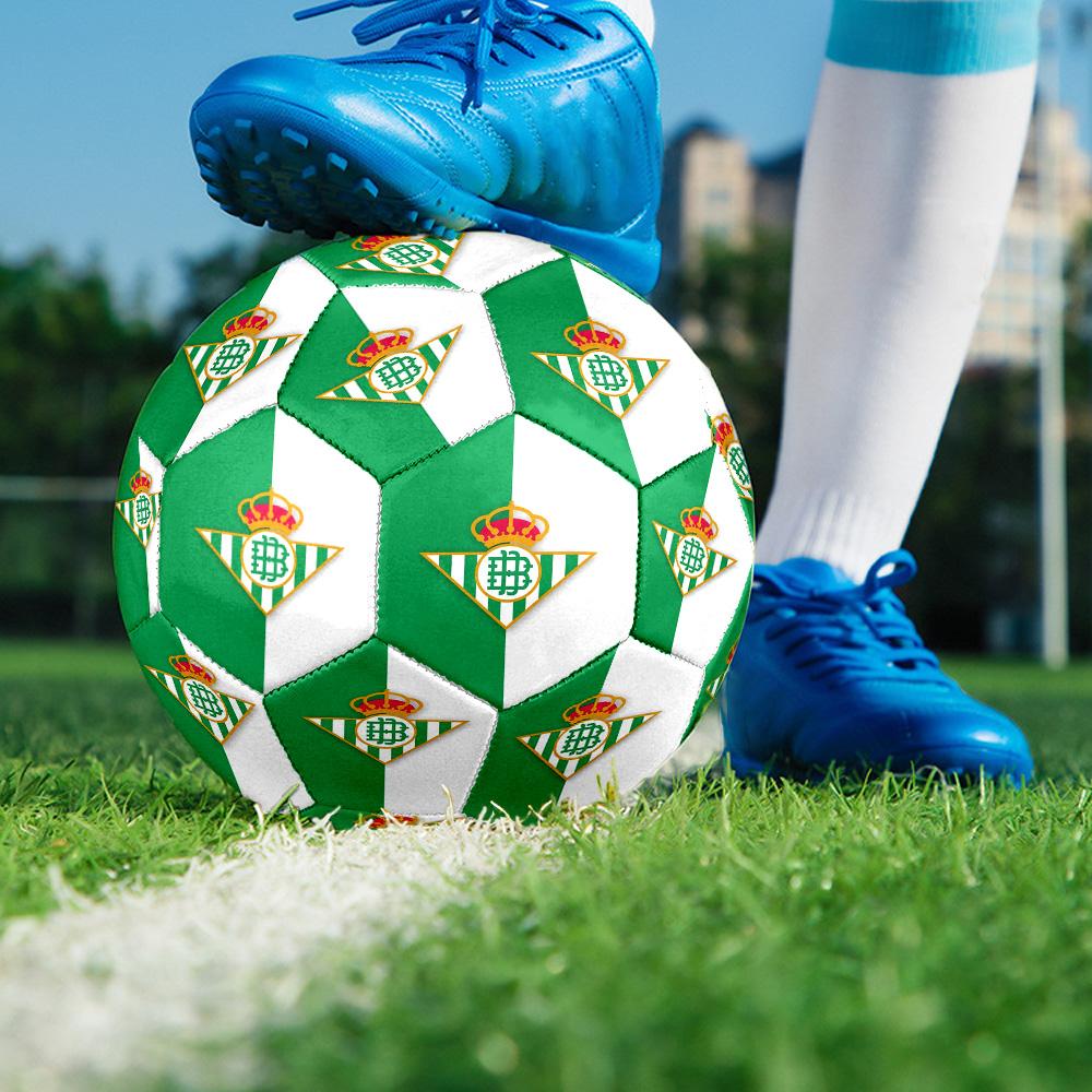 Real Betis Balompié Indoor Soccer Ball Size 5 Colorful All Ages Machine Stitched PVC Competition Ready Durable High-Bounce