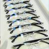 8Pcs High-Definition Blue Light Blocking Reading Glasses - Rimless Anti-Eyestrain Glare Protection +1.0 To +4.0
