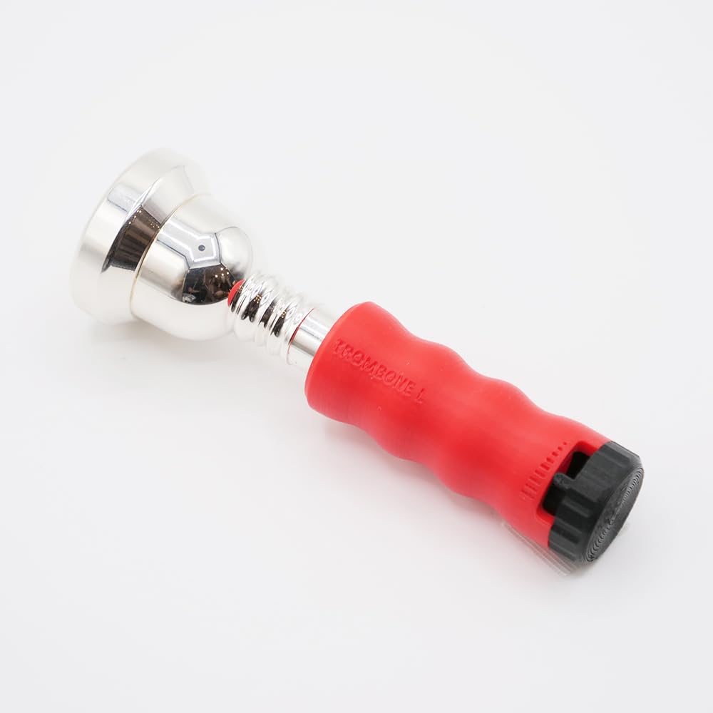 Brass Buzz Trainer Mouthpiece for and Brass Wind Practice by BRASS DESIGN Trombone, Euphonium, Instruments, Tool, Warm-up Tool, (Red)