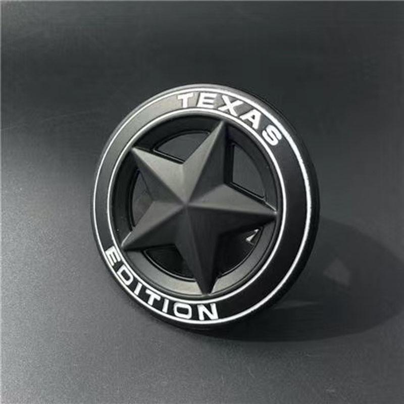 3D Metal TEXAS EDITION Shield Pentagram Star Side Fender Door Emblem Badge Car Stickers For JEEP Wrangler Liberty Grand Cherokee ALU1