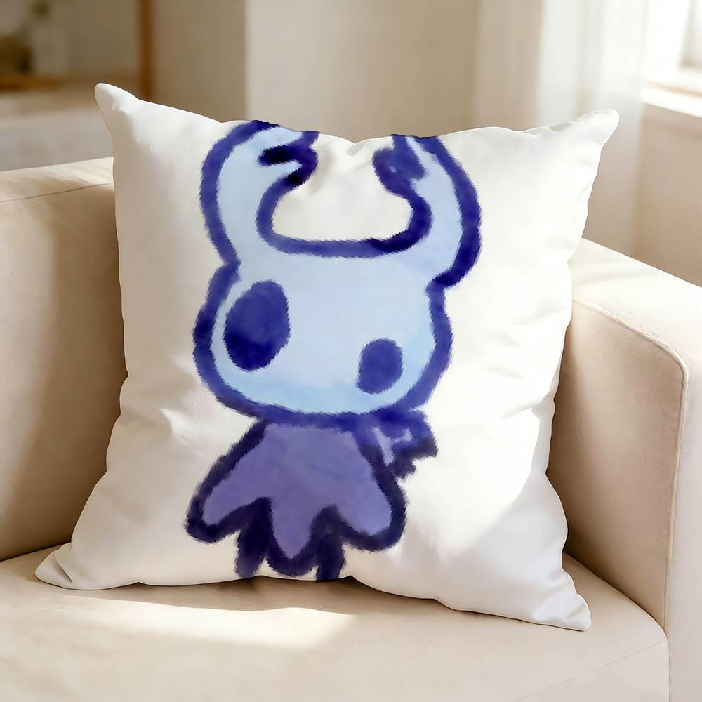 Hollow Knight TThe Knight Square DoubleSided Printed Pillow Case Bedroom Bedside Pillow Sofa Cushion Cover