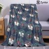 Ghost Fox Cartoon Anime Print Flannel Blanket Soft Warm Throw for Kids Bedroom Sofa Bed Christmas Office Car