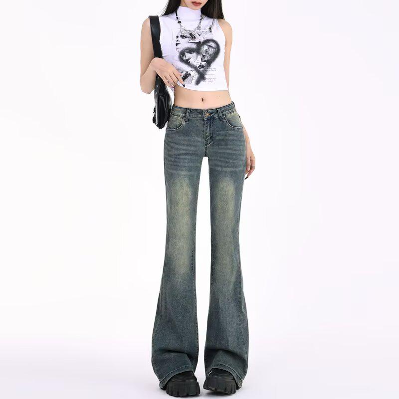 

New Spring 2025 Women s Retro Low Waist Stretch Flare Jeans XL: 155-165CM (61-66kg)