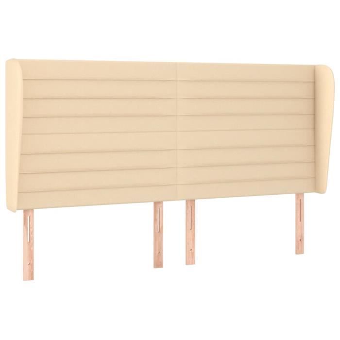 VidaXL Tête de lit avec oreilles Crème 203x23x118-128 cm Tissu3118123