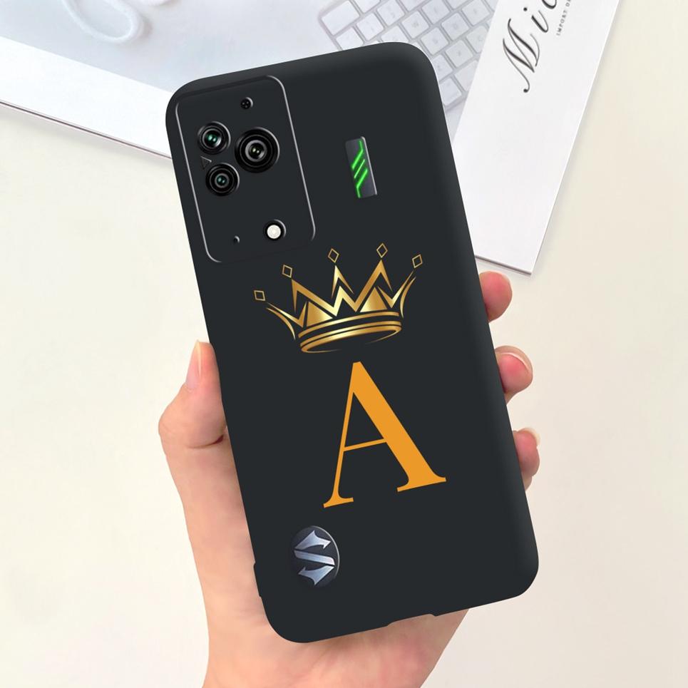 

Чохол для телефону Black Shark 5 5Pro З літерним прізвиськом М який на дотик Задня кришка Чорний силіконовий Бампер Оболонка Xiaomi Blackshark 5 Pro Black Shark 5 Pro