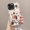 Cute Dog Paw Prints Suitable for Apple 16promax Mobile Phone Case Iphone15pro Cartoon Cream Mirror 14 17
