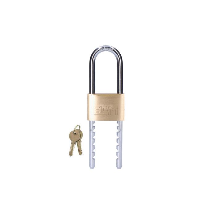 Brass Padlock Adjustable Bow 60mm Opening 60-160mm Blister Edm