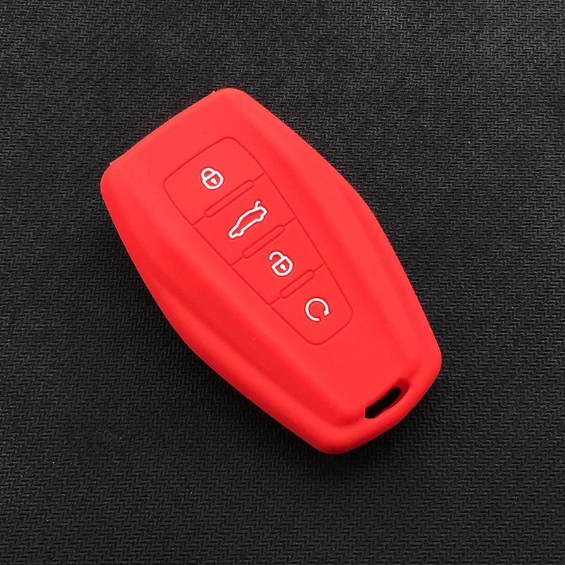 

Silicone Car Key Case Cover Holder Shell For Geely Coolray 4 Buttons Auto Styling Fob Accessories красный