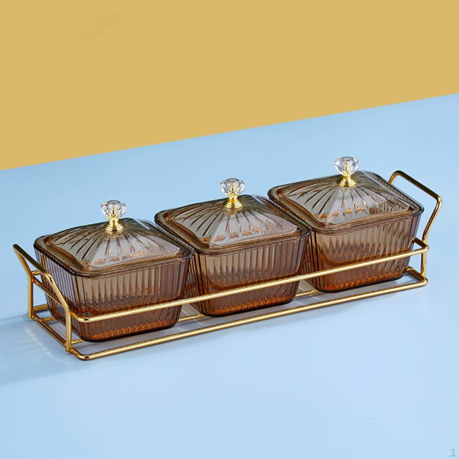 

Candy And Nut Serving Container Appetizer Tray, Nordic Platter, Dried Fruit Tray 3 Bowls Aureate