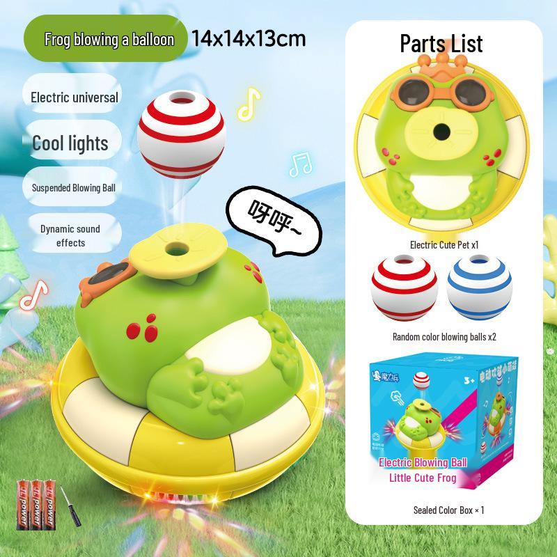 Electric Frog & Elephant Music Toy Set: Hovering Ball and Light-Up Features