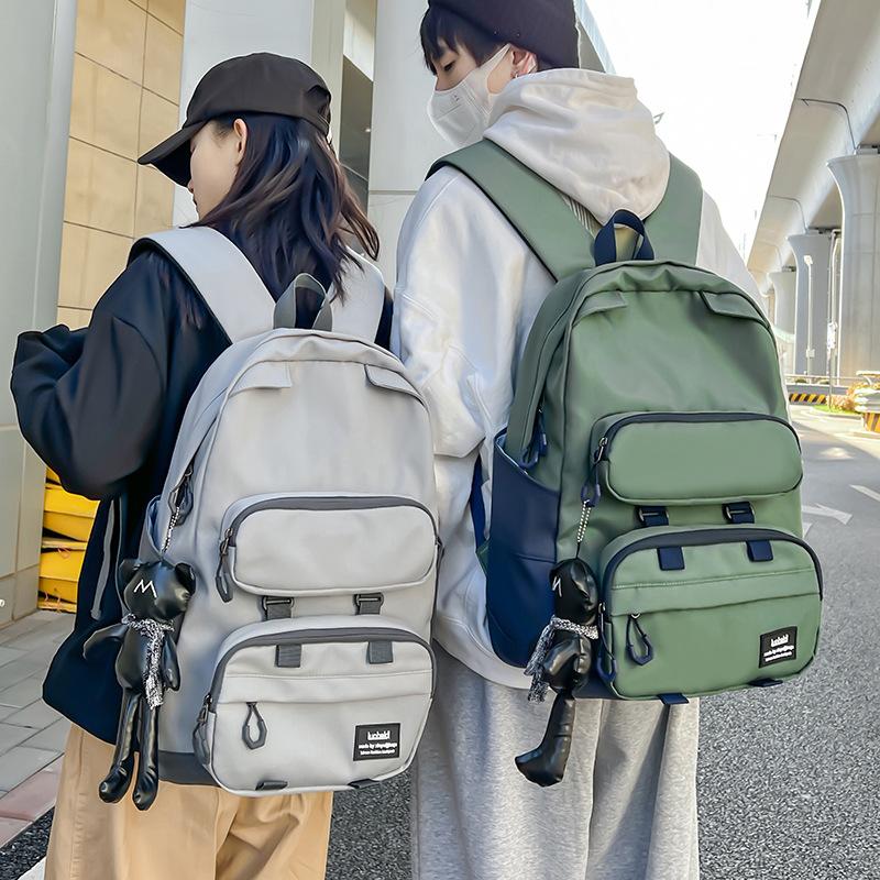 Schoolbag, Japanese Dark Functional Backpack for Men, Large Capacity INS Trendy Workwear Backpack, School Bag for Girls, Student Laptop Bag, Trendy