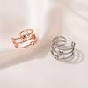 Fashionable women's simple multi-layer hollow heart personalized temperament versatile ring sweet anniversary commemorative ring