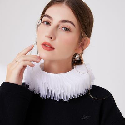 Tüllrüschen Falscher Kragen Webband Halskette für Halloween Schleife zum Binden Schal Wickeltuch Halskrause