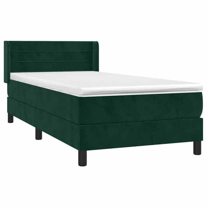 Sommier à lattes et matelas - Maison Exclusive - Velours vert foncé - 80x200 cm - Tête de lit réglable