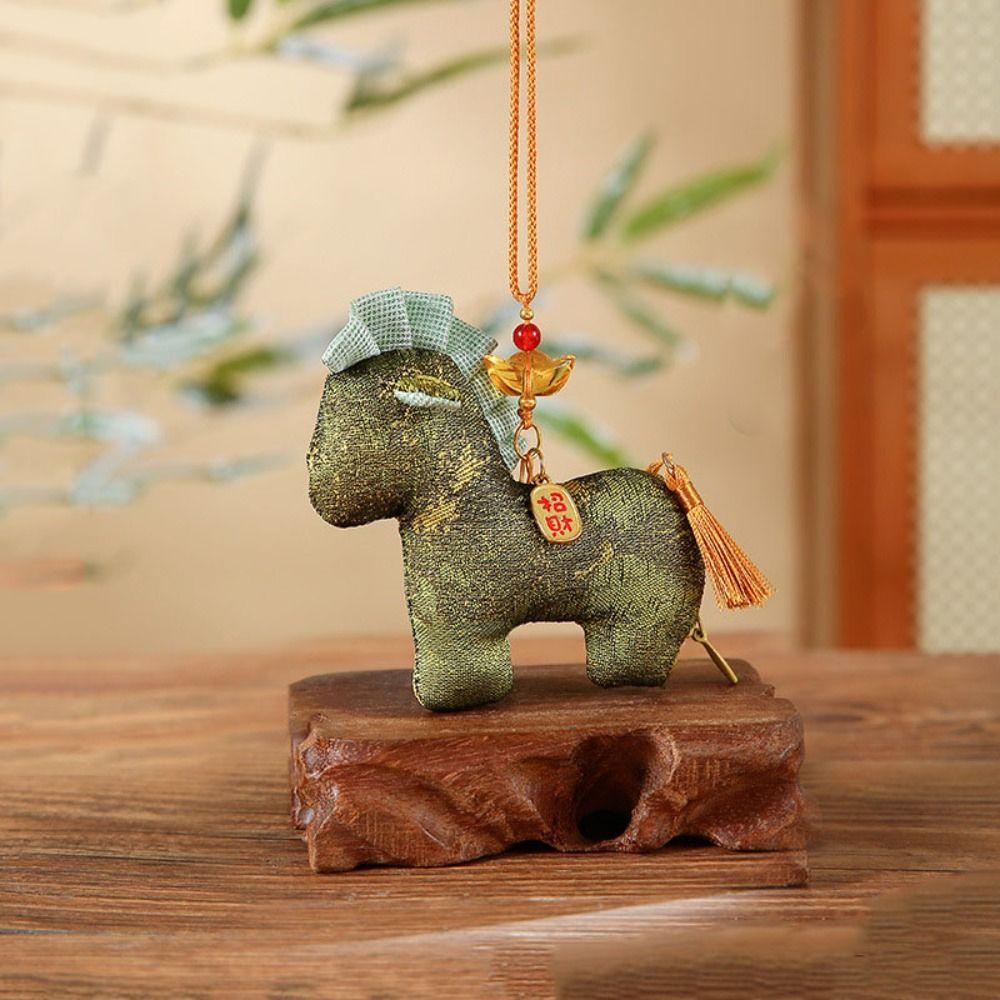 Brocade Zodiac Horse Sachet Refillable Embroidery Bag Horse Hanging Decoration Chinese Style New Year Pony Car Pendant Gift
