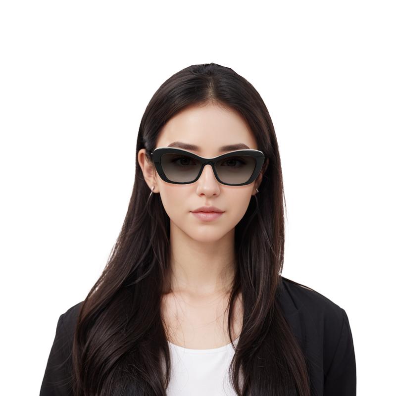 Chanel Temple Logo Logo Decoration Cat Eye Sunglasses Women's Black
