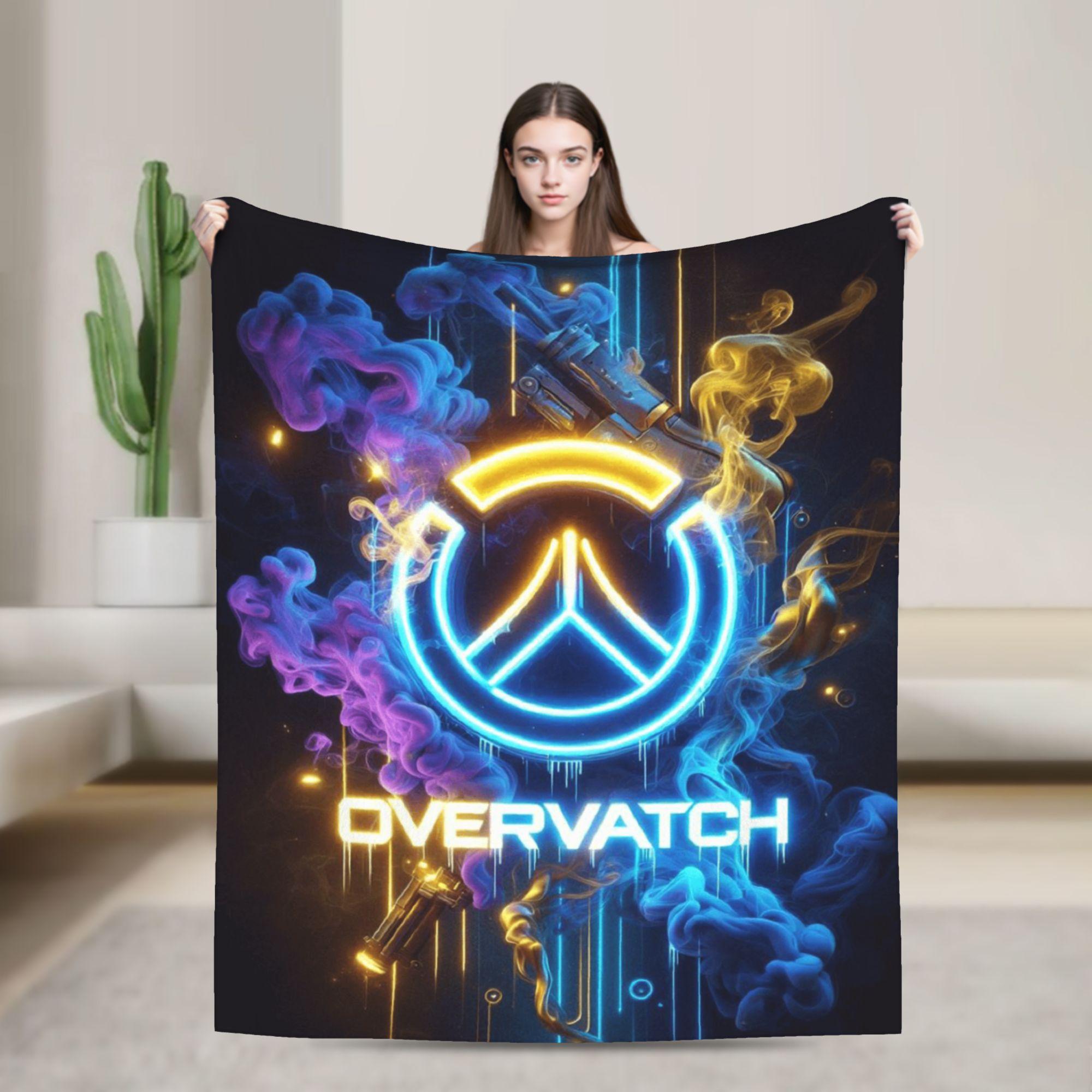 

Soft Warm BlanketStudents Travel Overwatch Logo Design Throw Blanket Flannel Bedspread For Couch Bed Graphic Sofa Bed Cover 30x40in
