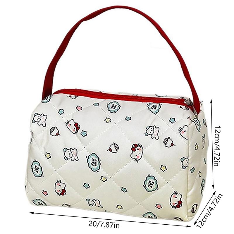 Kawaii Hellokitty Anime Cosmetic Bag Women'S Makeup Case Portable Toiletry Bag Large Capacity Handbags Travel Tote Gift For Girl