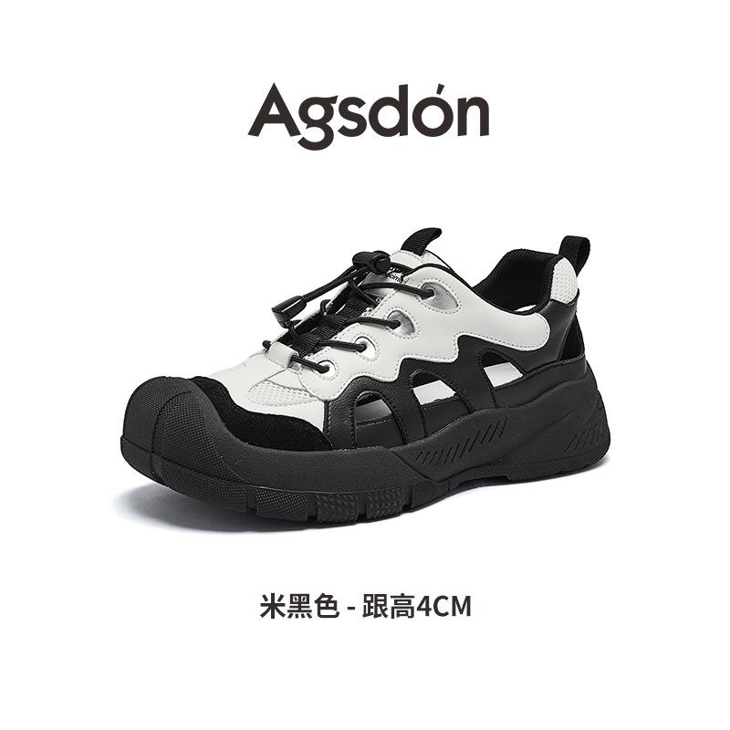 Augustine platform hollow sports sandals women's 2025 new summer ugly cute big head mesh casual dad shoes