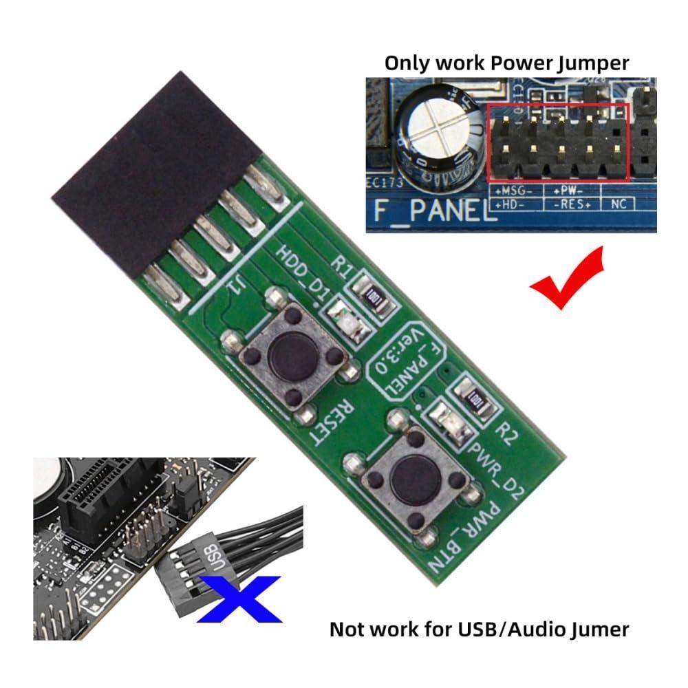 9Pin Motherboard Tester PC Assembly Case Switch Practical Power Starter Board  Desktop Computers
